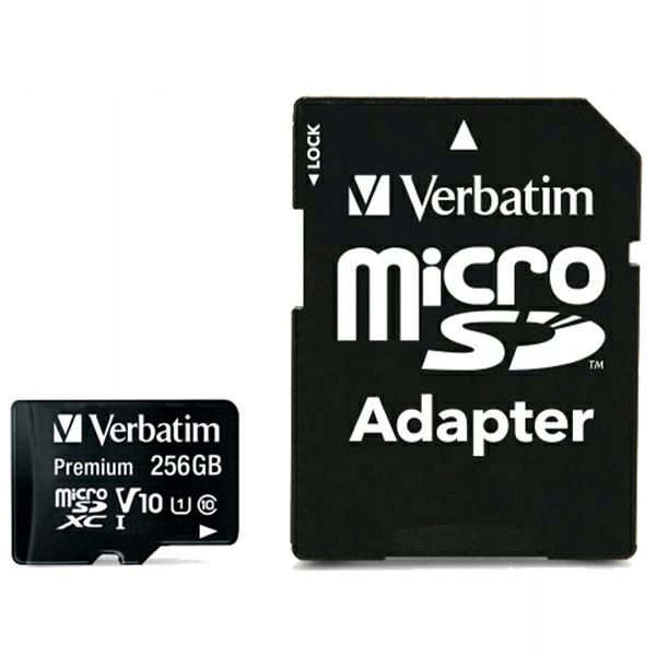 Verbatim Karta microSDXC 256GB V10 adapter czarny/black 44087