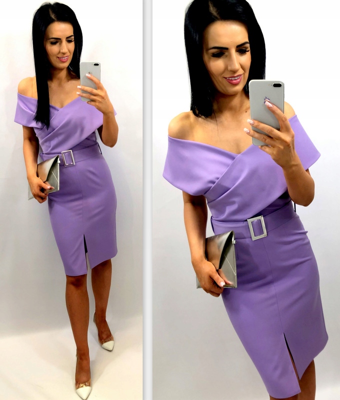 Šaty S Tužkou Odkrytá Ramona Spona Lila XL