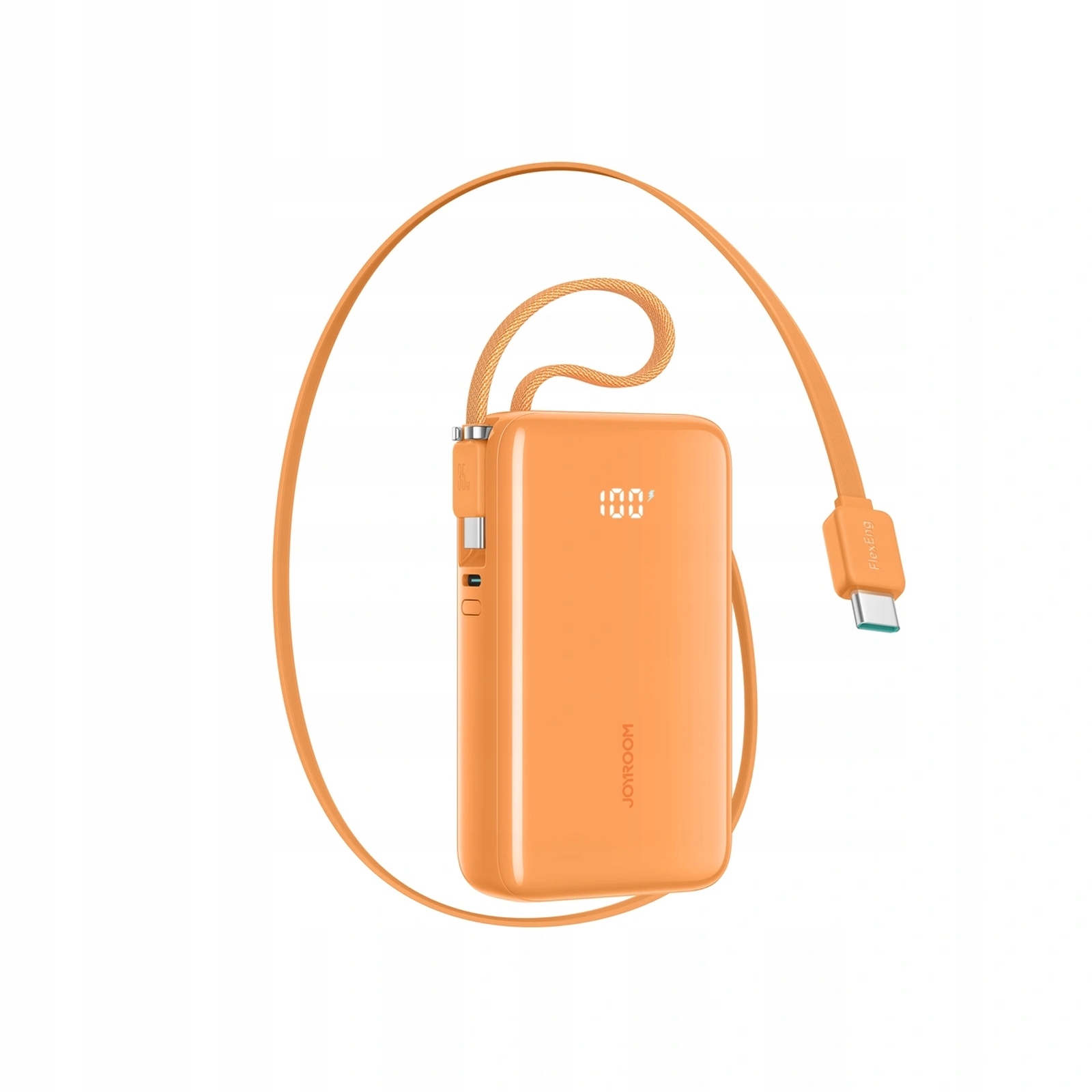 Powerbanka 10000 mAh s vestavěnými kabely Usb-c 35W oranžová