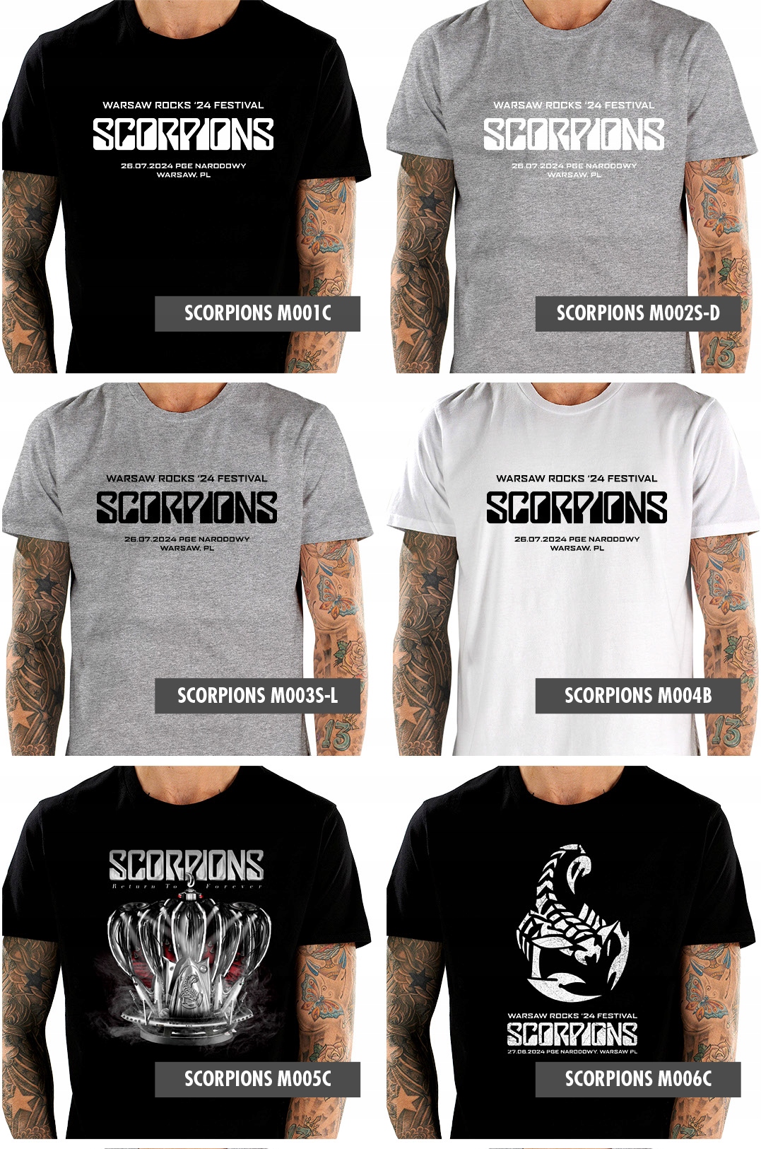 SCORPIONS WARSAW ROCKS FESTIVAL 2024 PGE NARODOWY T SHIRT KOSZULKA MĘSKA M Marka inna