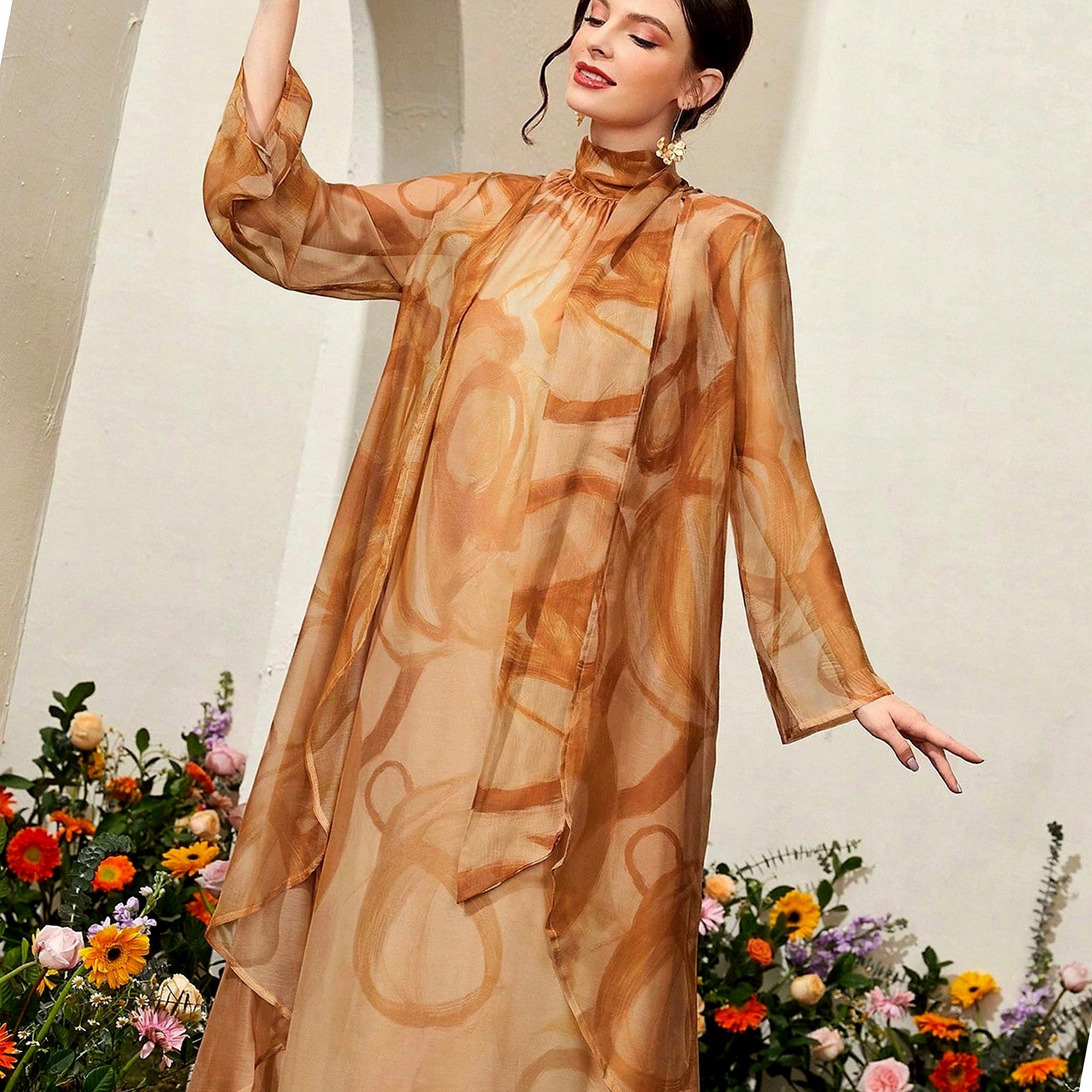 Šaty Bohemian Elegantní, vzdušná, dvoudílná, ke kotníkům Tie Dye S 36