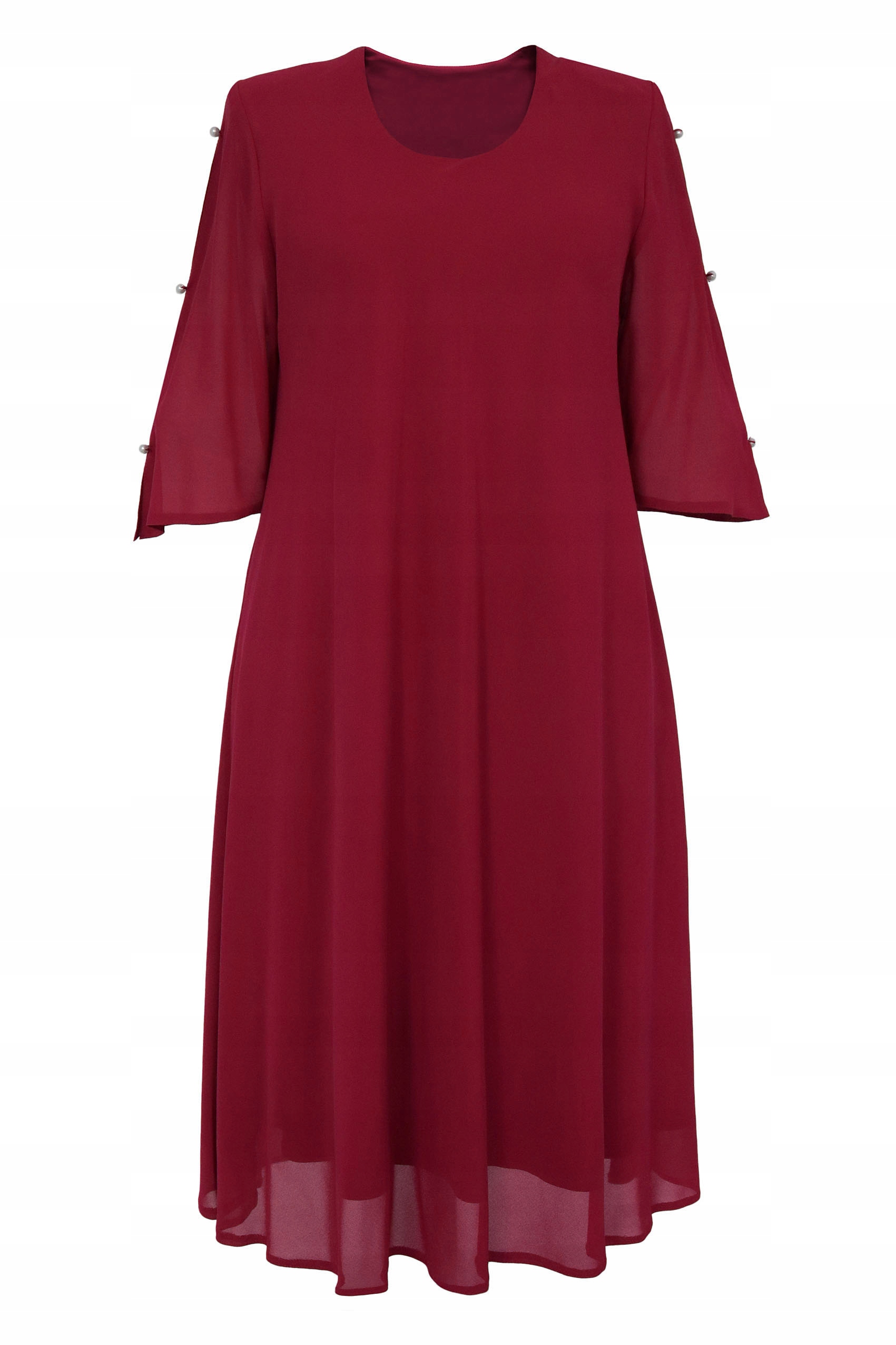 

wizytowa Sukienka szyfonowa bordowa 54