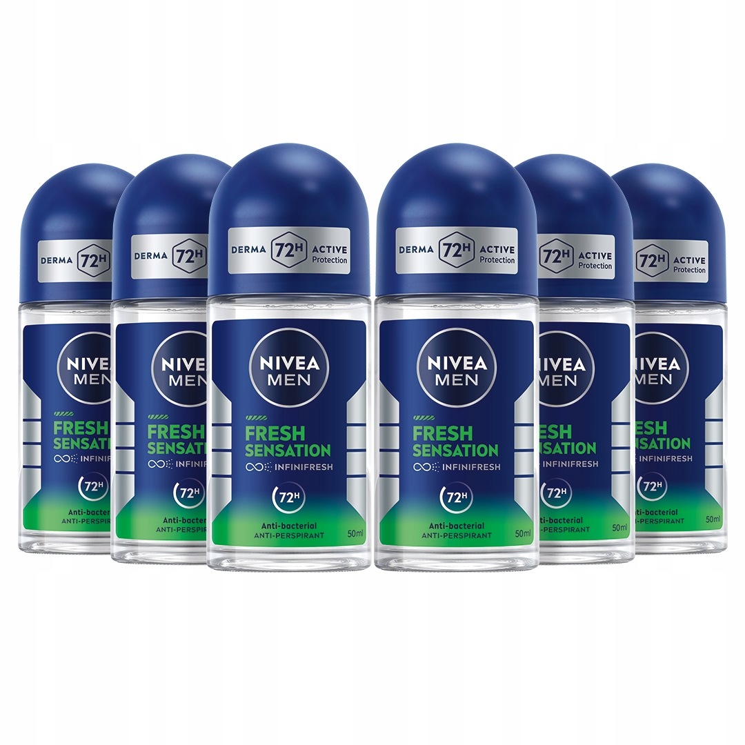 Nivea Men Fresh Sensation Antyperspirant męski w kulce pod pachę 50ml x 6