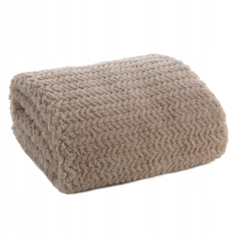 Přehoz na postel Laris 130x170 béžový krémový s lesklou nití a třásněmi