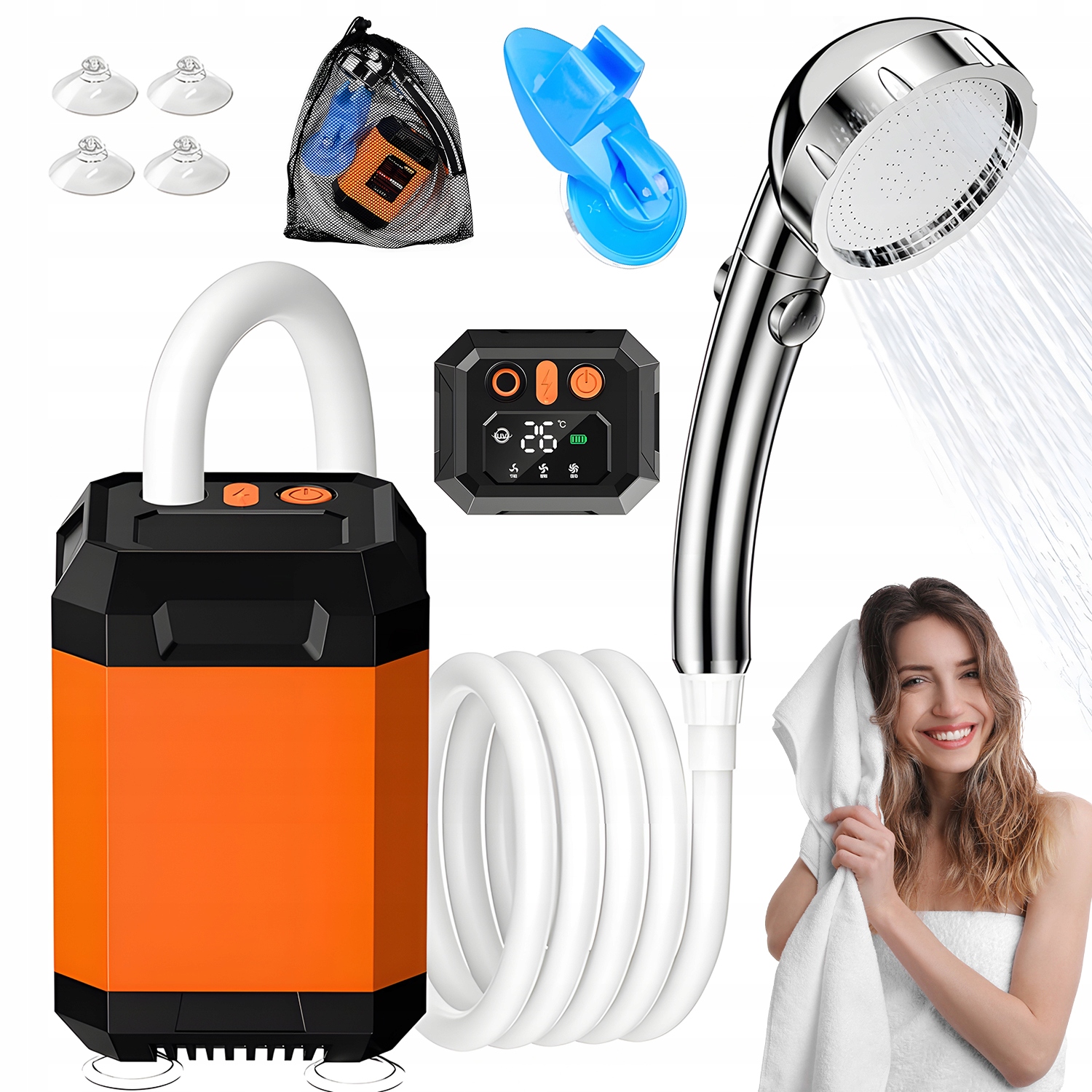 Turistická Sprcha Usb Elektrická Pumpa Přenosná Pro Kempování 3 režimy