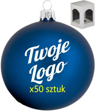 50 ks Vánoční Koule s s potiskem potiskem a logem nápis 10 cm, krabička