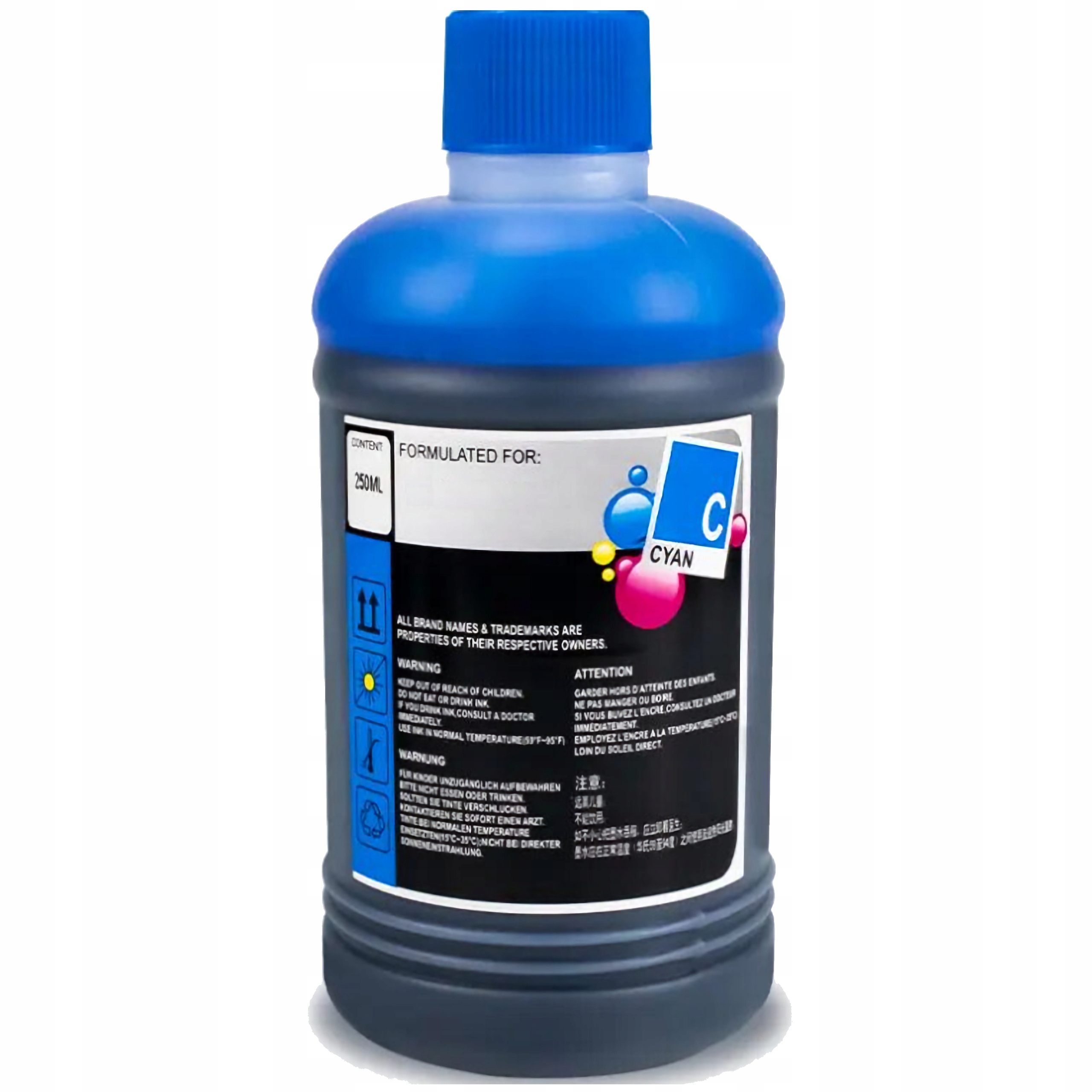 Tusz 250 ml KOLOR Cyan do HP 301 302 304 652 305 650 Zestaw Regeneracja