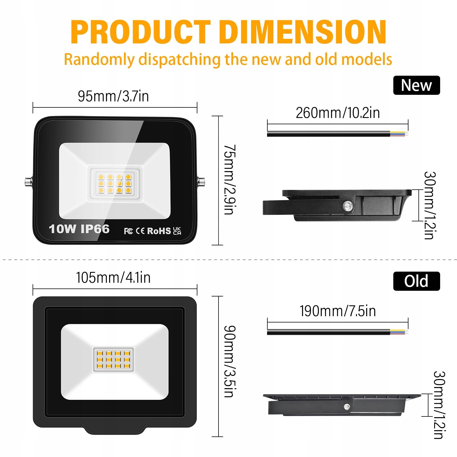 Reflektory LED Zewnętrzne Ciepła Biel do Garażu Ogrodu IP66 10W WILLPOWER — miniatura 2