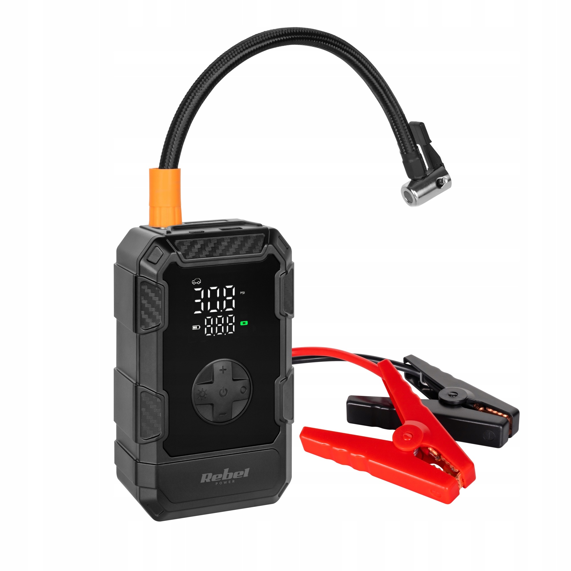 Jump starter s kompresorem booster powerbank startovací zařízení Rebel