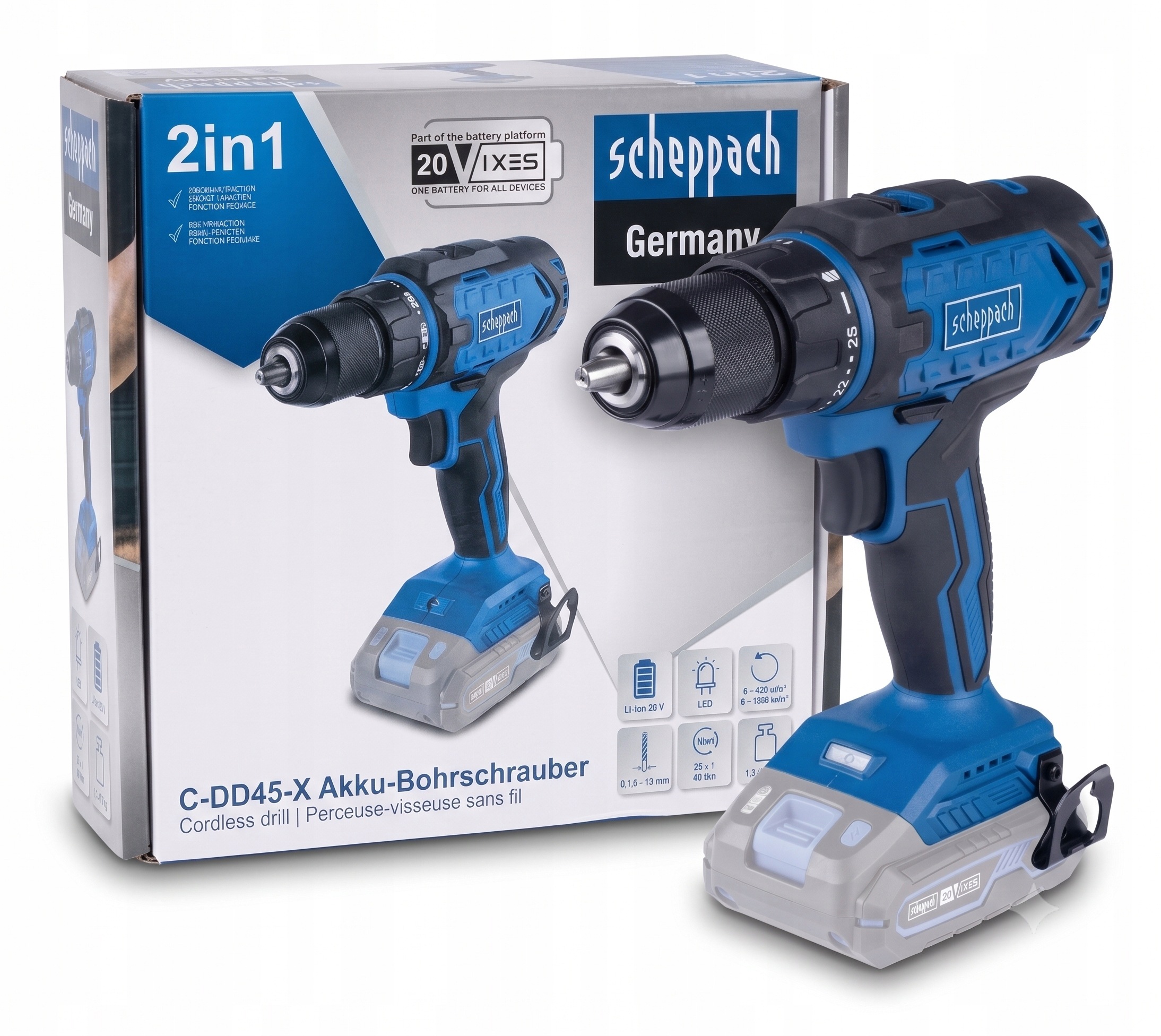 Aku Vrtačka C-DD45-X 20V Ixes Scheppach