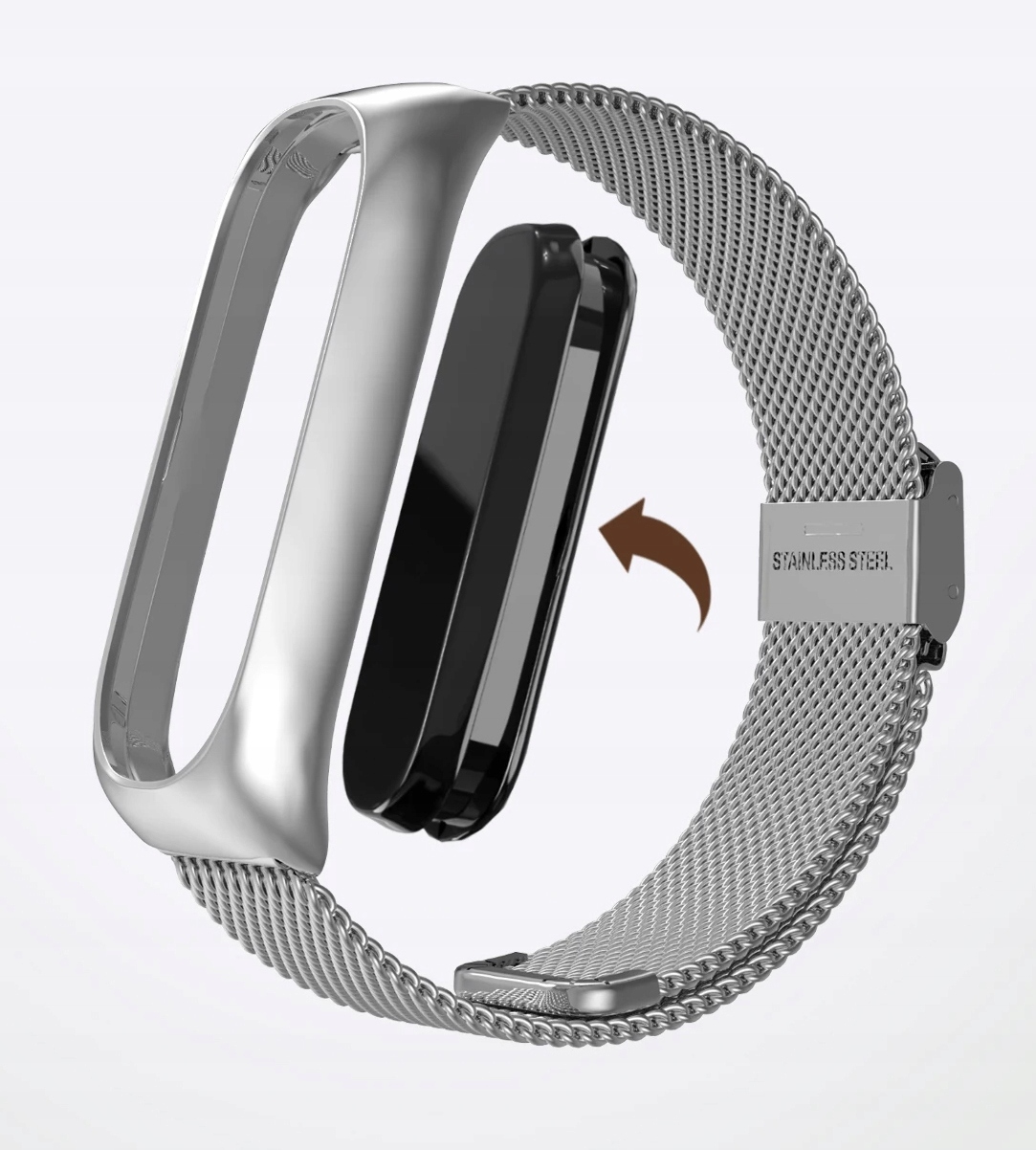Pasek do Xiaomi Mi BAND 4/ 5 / 6 / 7 Opaska Stalowa do Zegarka KOLORY WYBÓR Obwód nadgarstka 150-230 mm