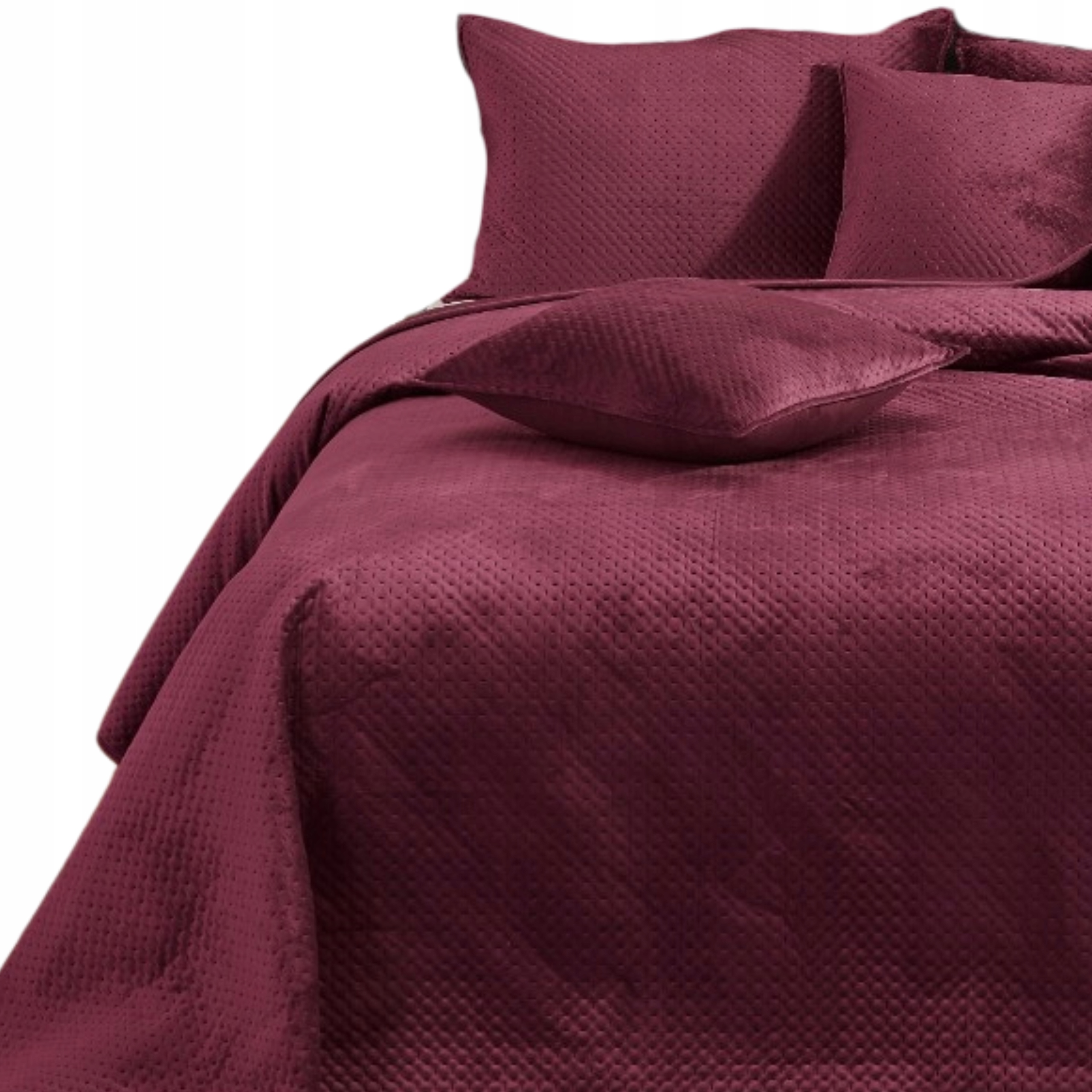 Přehoz Na Postel Prošívaný Velvet Kapa Koc Pled 240x220 Maya Bordó
