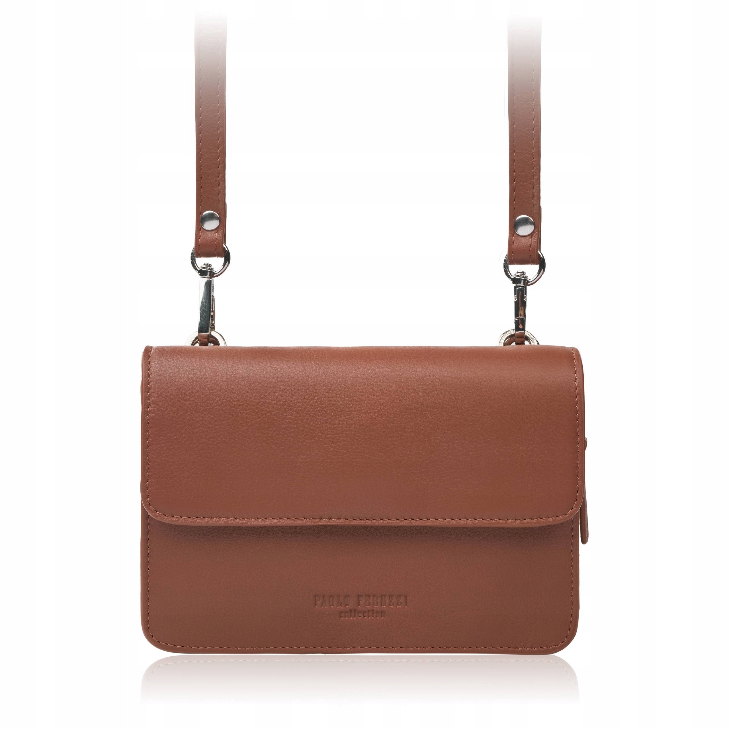 Malá kožená dámská kabelka psaníčko 2v1 Paolo Peruzzi