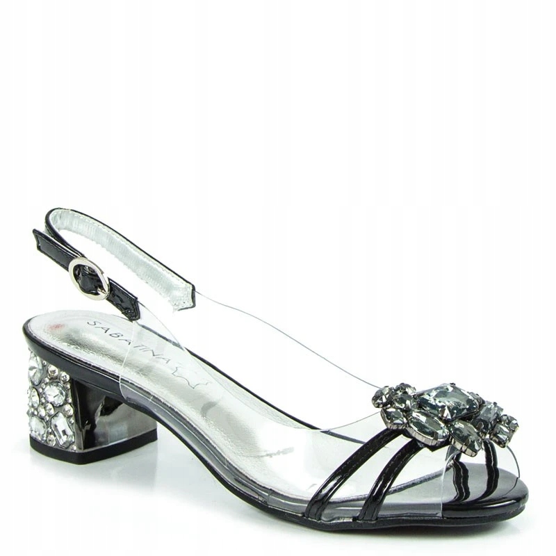 Sabatina 660-1 Černé Transparentní Sandály 36