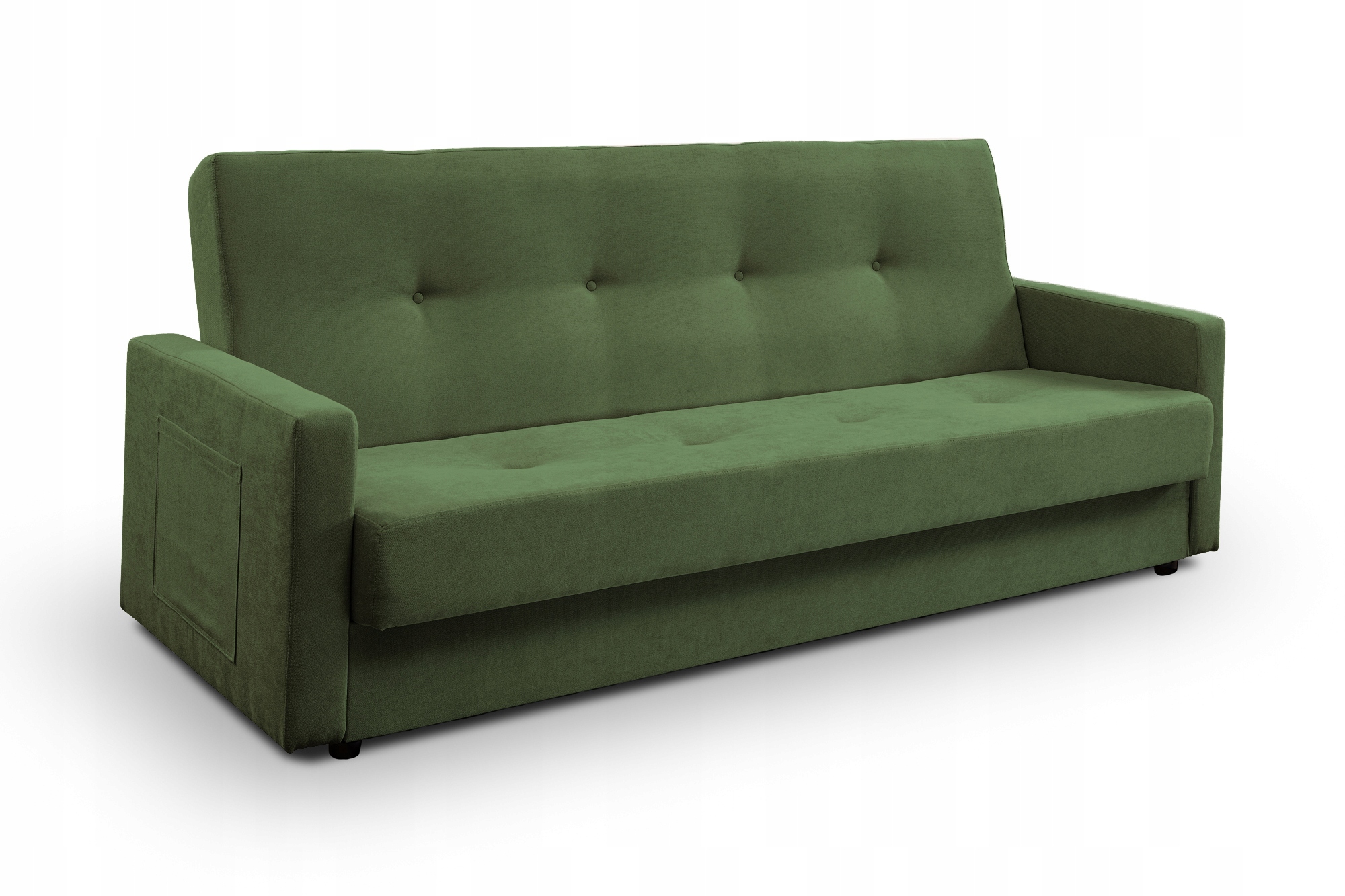 Išskleidžiama sofa, Sofa su porankiais, Kušetė, Lova - Žalios spalvos