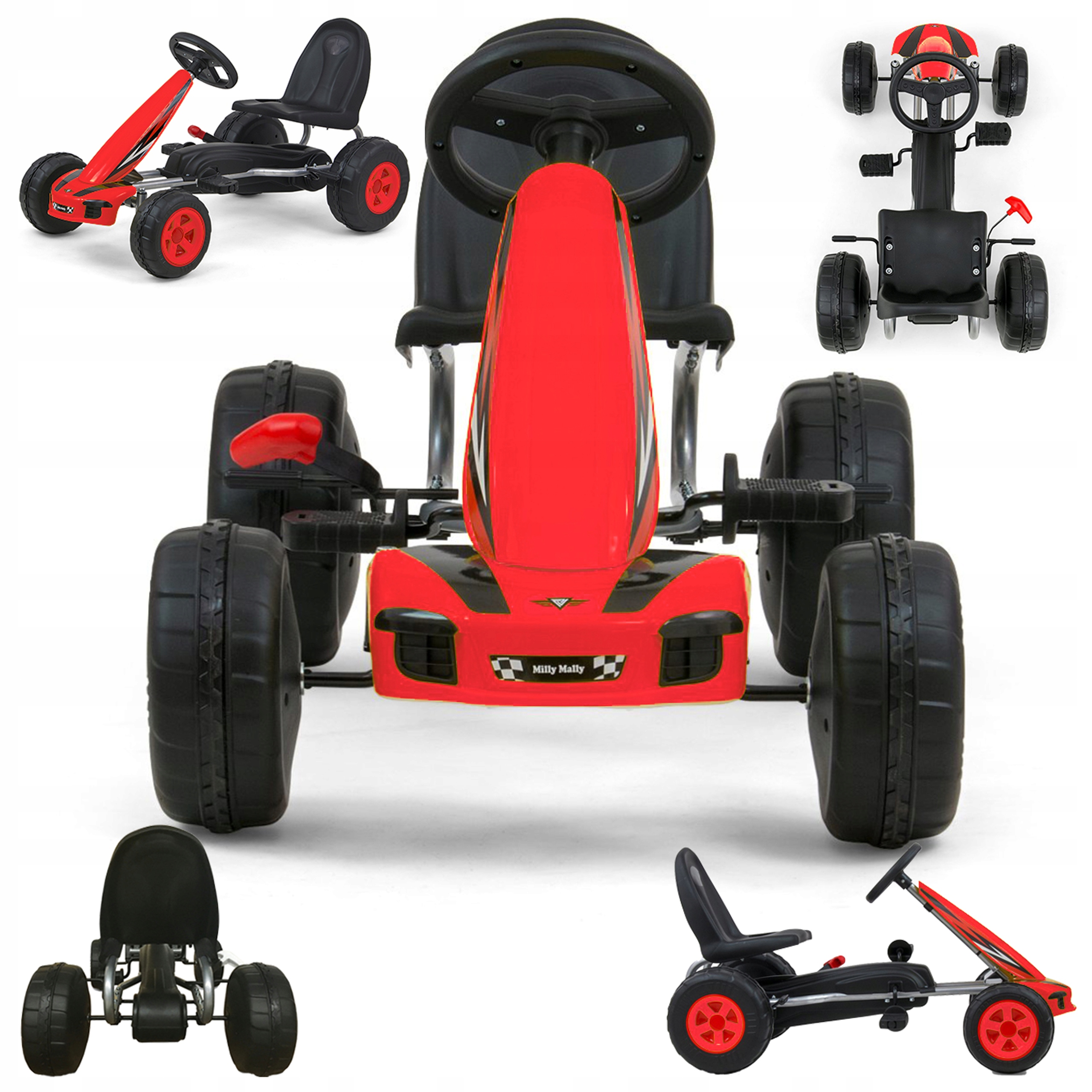 Milly Mally Gokart na pedały Viper Red Sportowy do 30kg hamulec ręczny