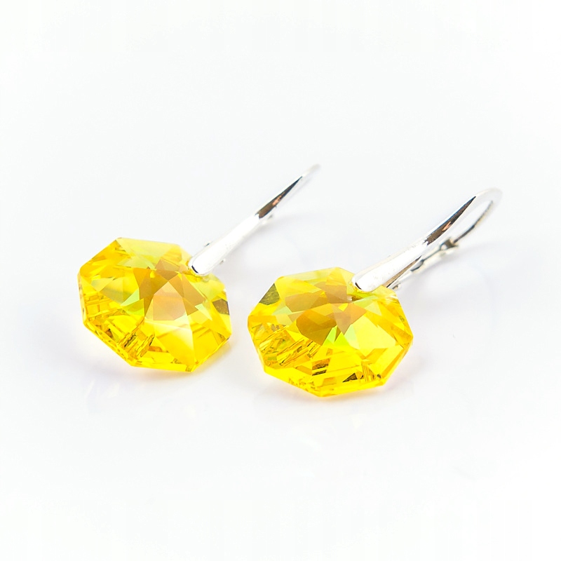 

Kolczyki srebrne z kr. Swarovski Octagon Lt Blab
