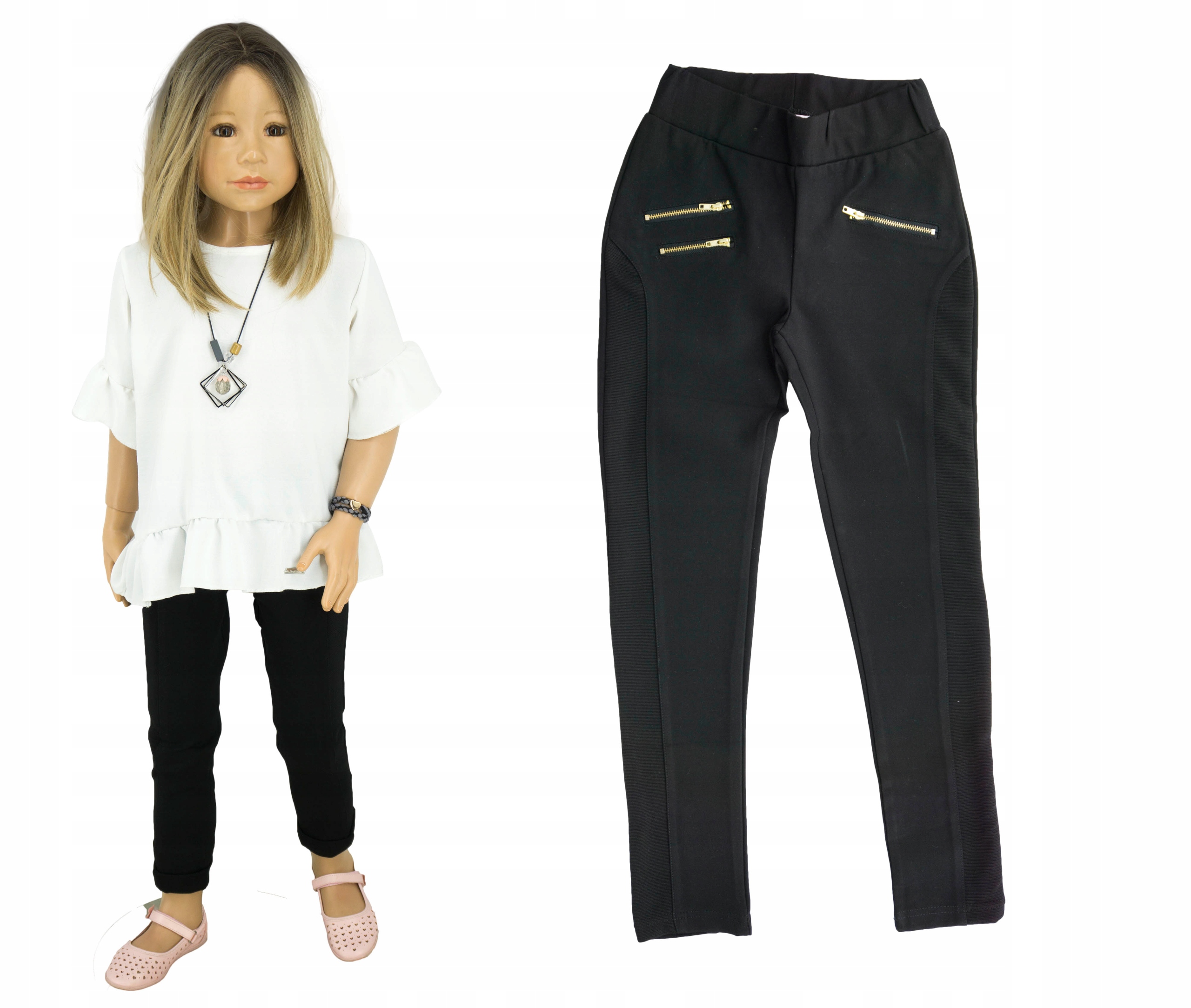 

Z501 Getry legginsy spodnie suwaki 152