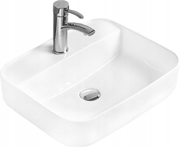 Umywalka nablatowa prostokątna 50x40 Mexen Alba ceramiczna biała