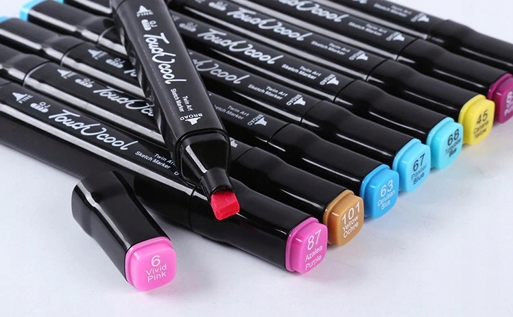 MARKERY ALKOHOLOWE TOUCH PRO ZESTAW 80 szt. + ETUI Marka Nela-Styl