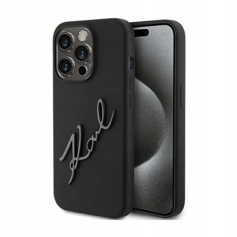 Etui Karl Lagerfeld Silicone Karl Script na iPhone 15 Pro czarne Karl
