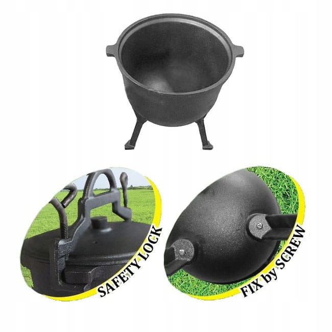 KOCIOŁEK ŻELIWNY GARNEK MYŚLIWSKI STOJĄCY NA GRILL OGNISKO DO GULASZU 8L Producent Zilner