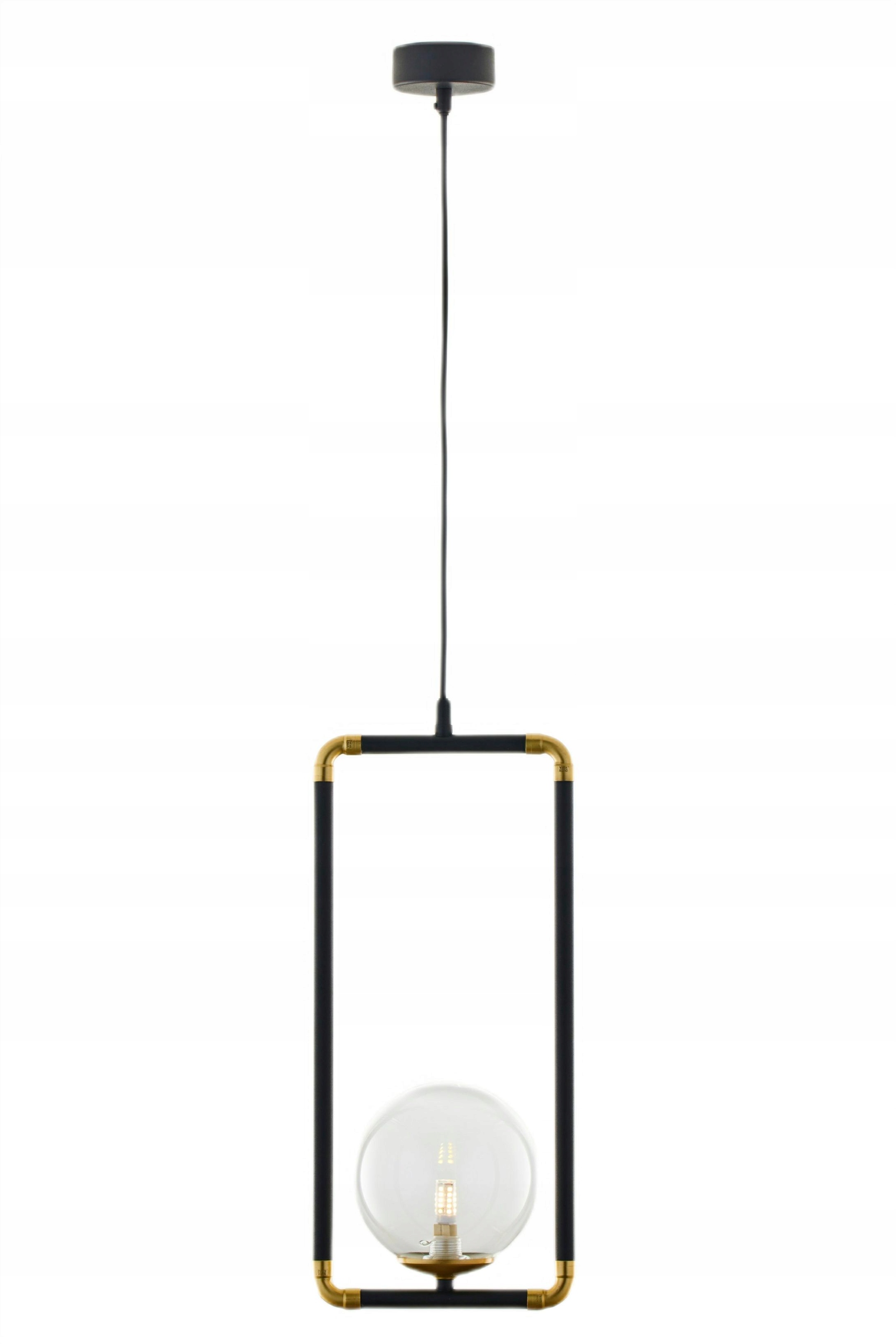 Závesná lampa Zafra čierna jantárová sklenená 1xG9 16 cm stropná