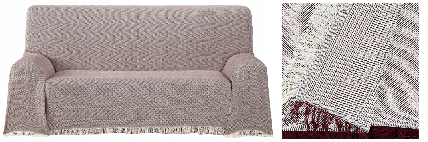 

Narzuta Na Łóżko 230X260 Krem Bordo Koc Wersalkę