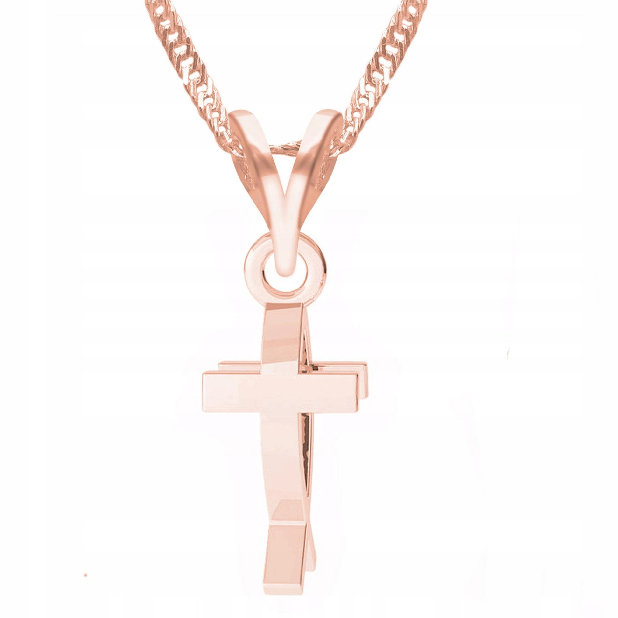 Náhrdelník Pozlacený kříž Rybka Víra Křížkem Křížek Cross Stříbro 925