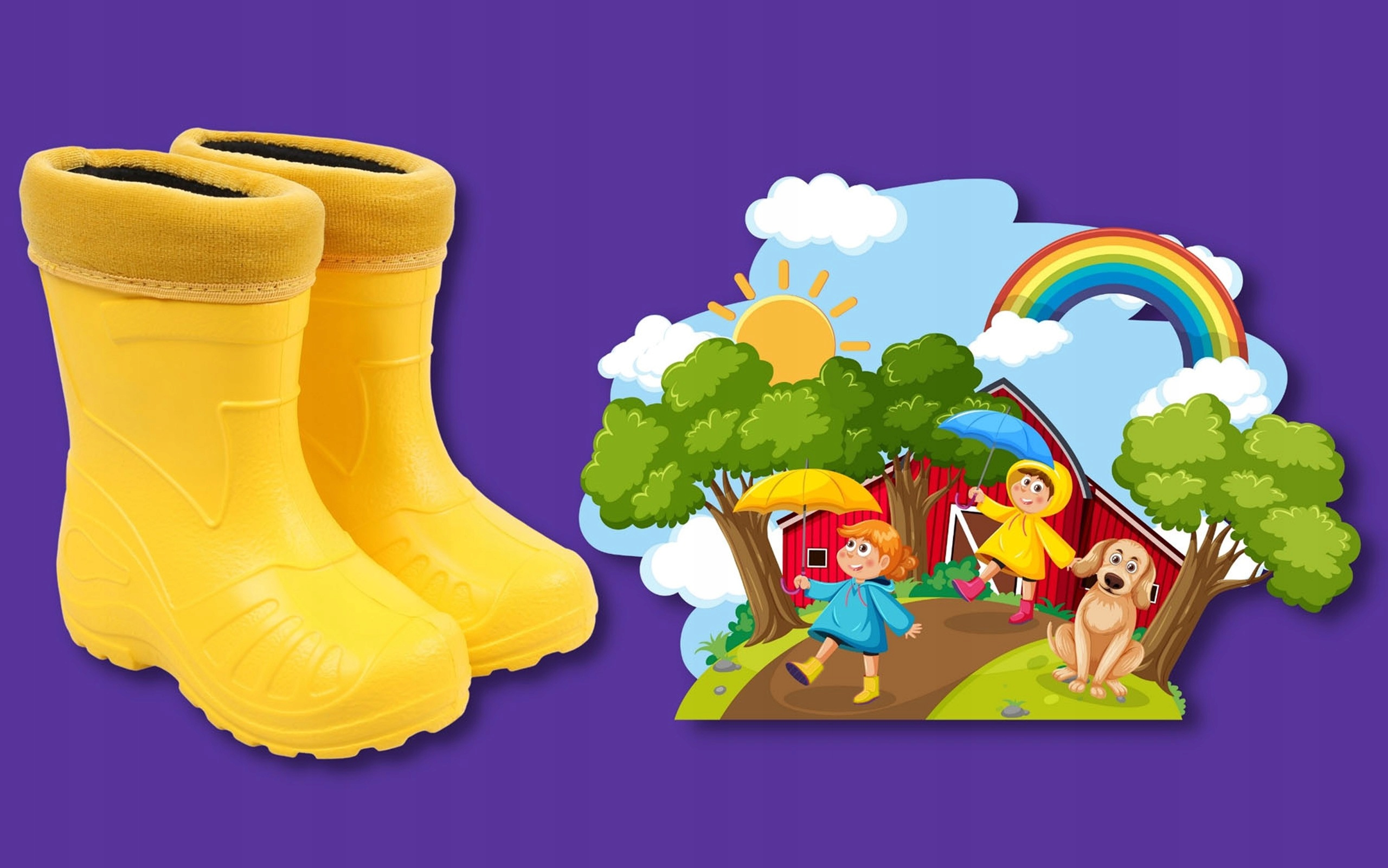 Żółte, ocieplane kalosze dziecięce KOLMAX 35 EU Marka Kolmax