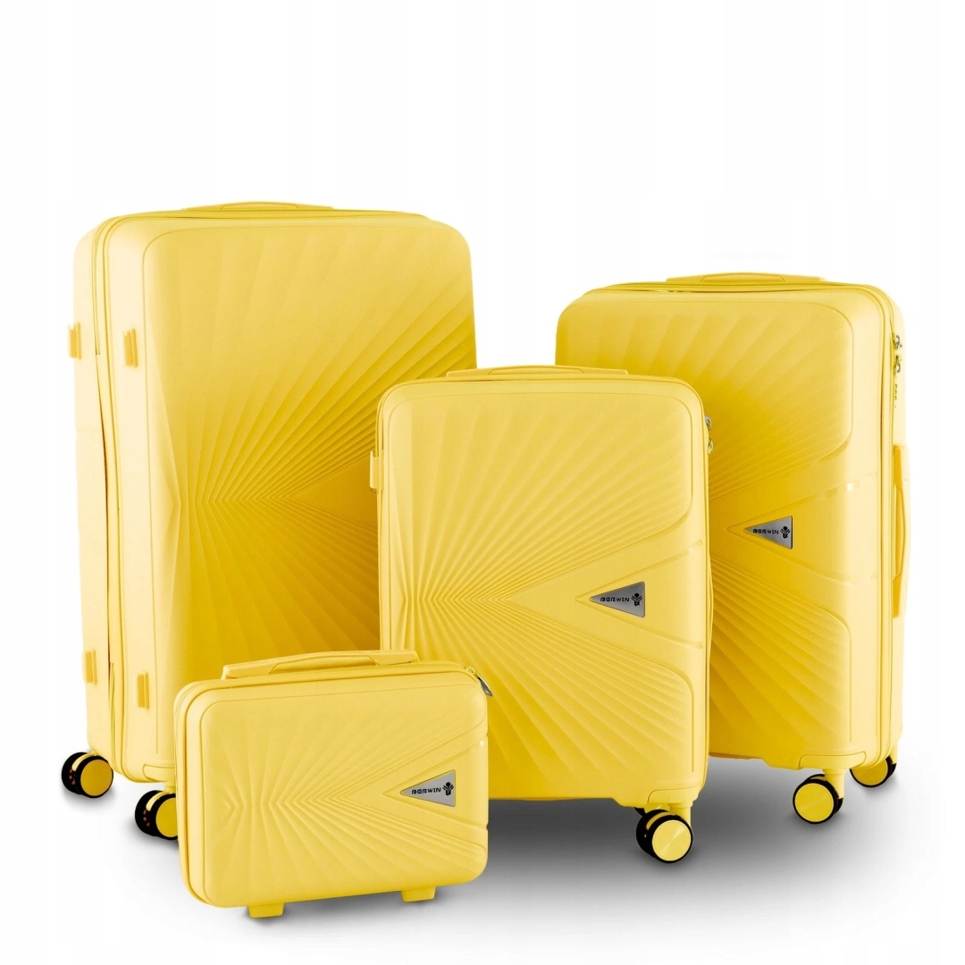 Sada kufrů na cestovní kufry Abs žluté 3 kusy kufřík