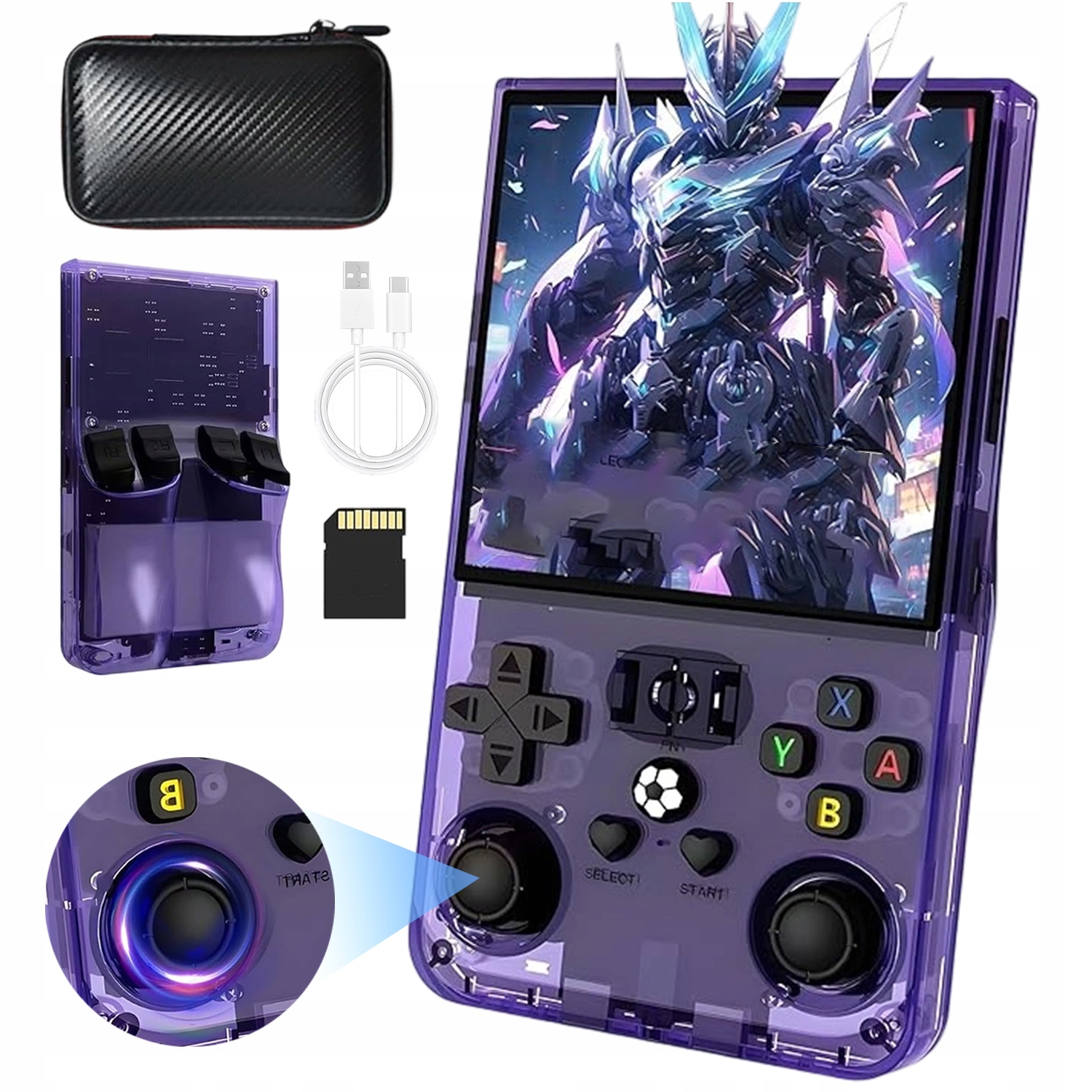H8100 ArkOS 2.0 R36S konsola do gier retro 20000 gry fioletowa PL 64GB