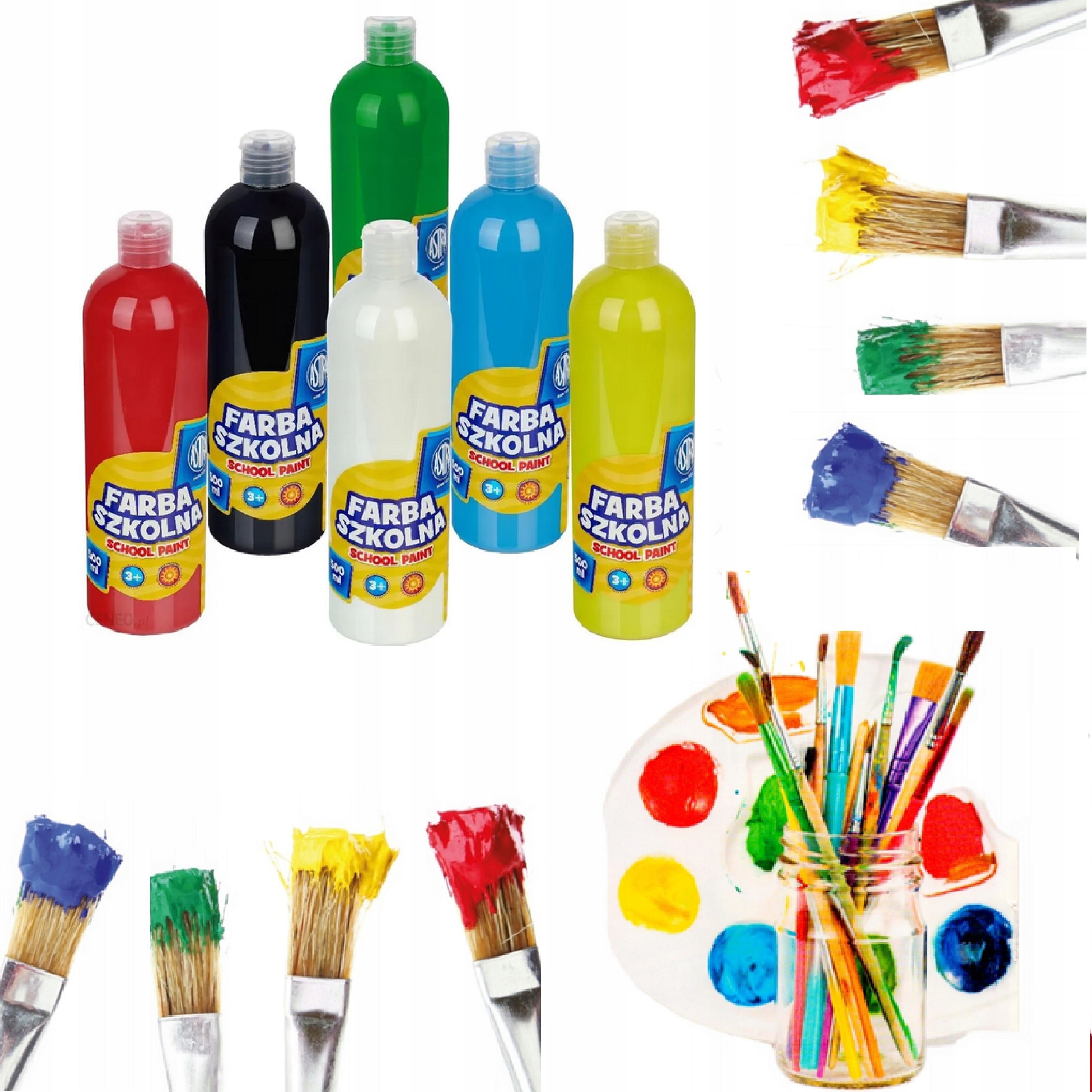 ASTRA FARBA, FARBY PLAKATOWE W BUTELCE ZESTAW 6 KOL X 1000ML