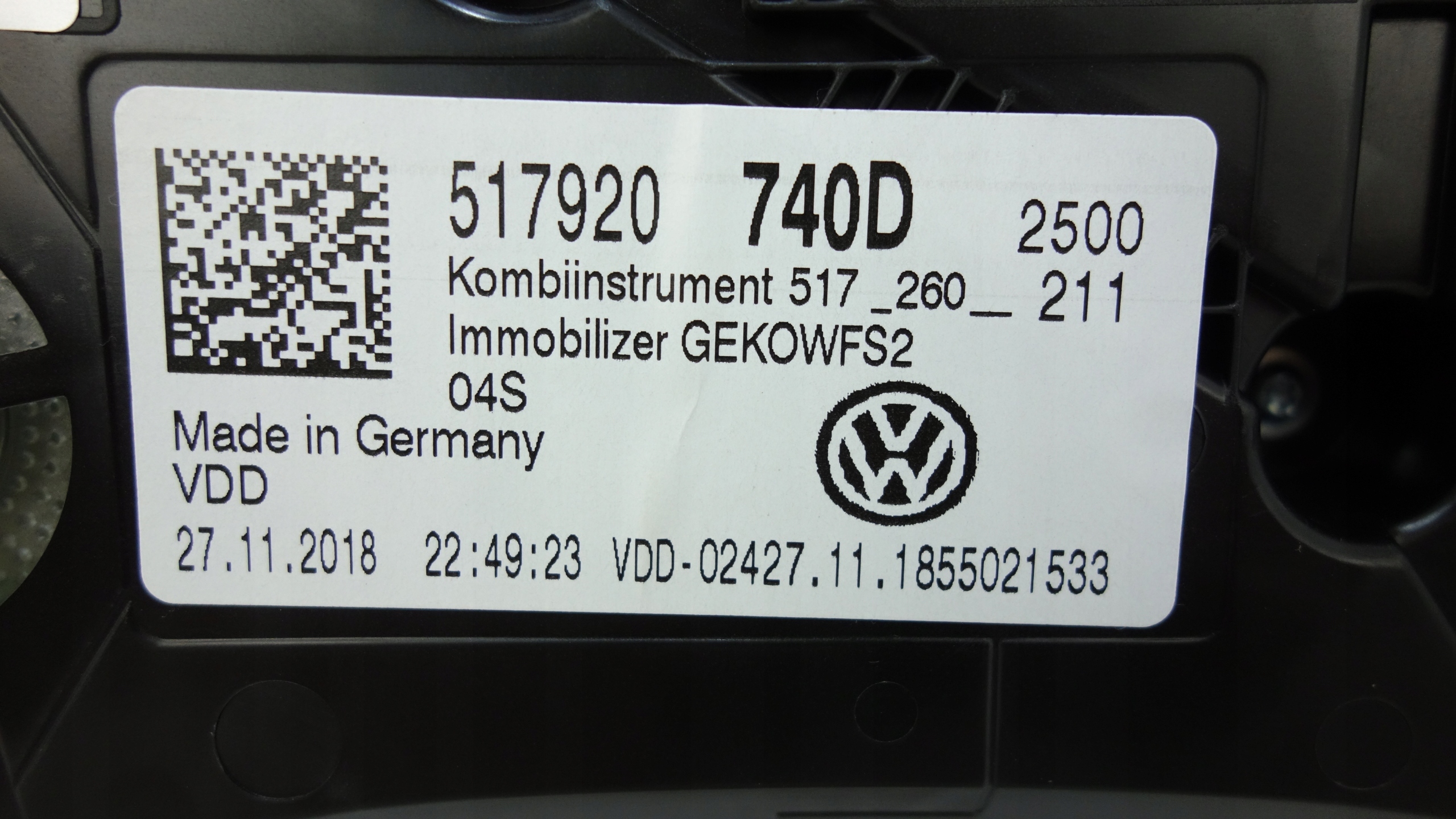 VW GOLF SPORTSVAN 2013- dials dials 18350KM 517920740D