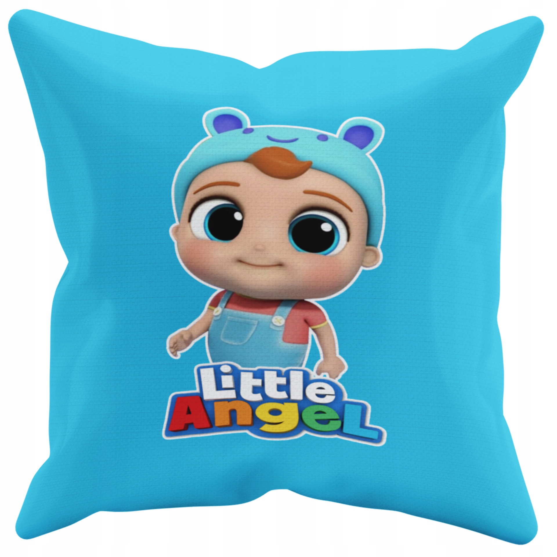 POSZEWKA NA PODUSZKĘ JAŚKA DO PRZEDSZKOLA MAŁY ANIOŁ + IMIĘ GRATIS Kolor dominujący odcienie niebieskiego