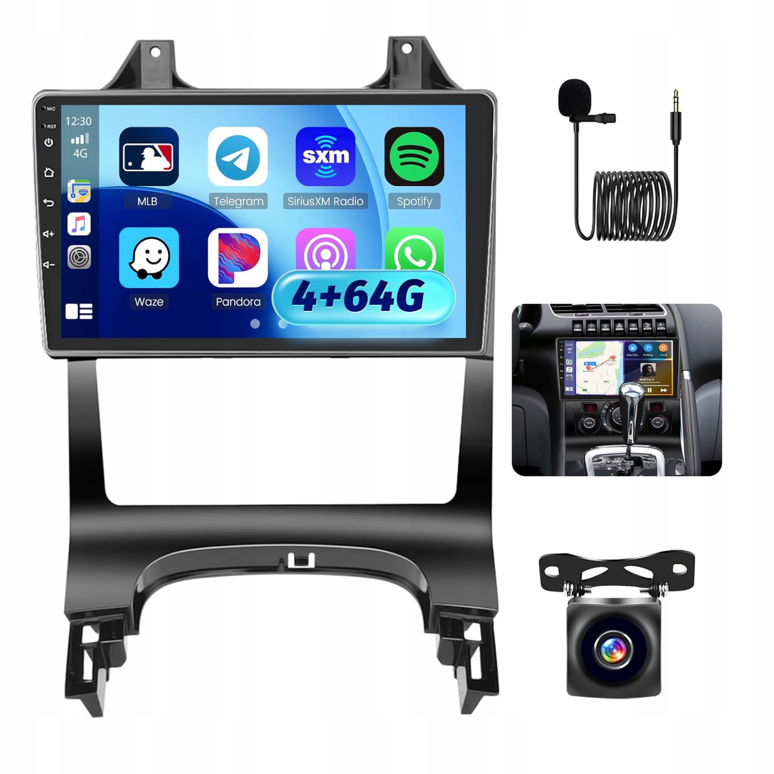 Radio Android Peugeot 3008 4+64GB CarPlay 9"