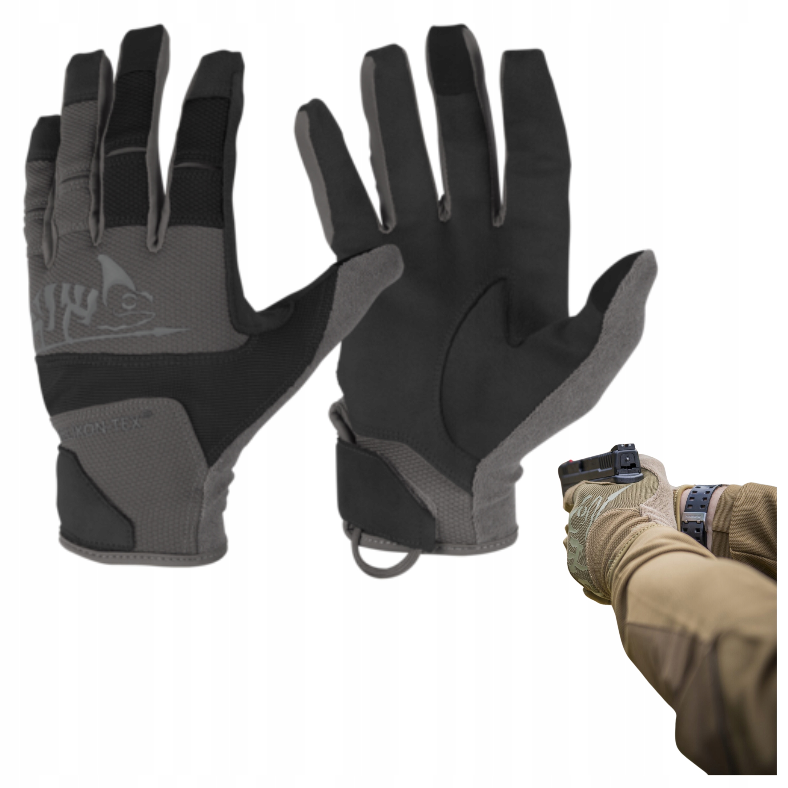 Taktické Rukavice Helikon Range Tactical Střelecké Černo-šedé 2XL