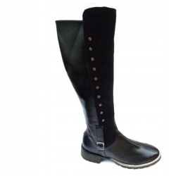 BnW Oficerki ze skóry cholewka 44 płaski 3 cm Rozmiar 44