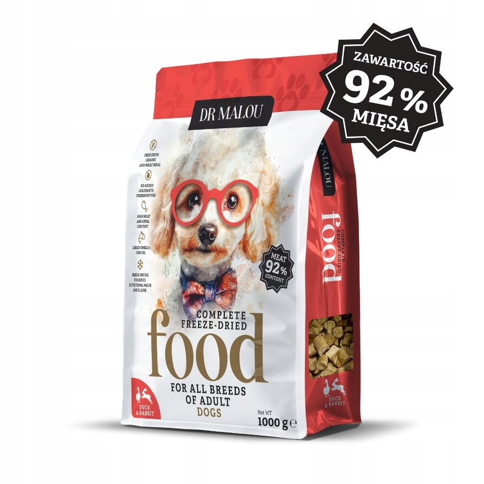 Levně Dr Malou Lyofilizované suché krmivo pro psy Kachna s králíkem 1 kg