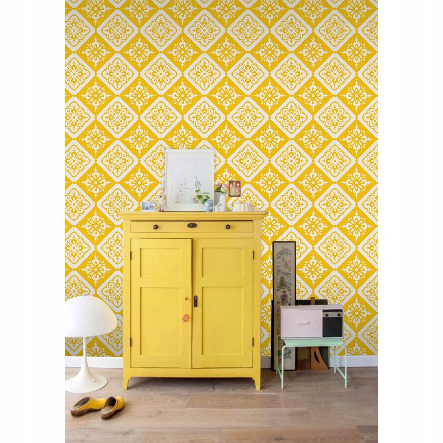 

Fototapeta do salonu Vintage żółty wzór 152x104 cm