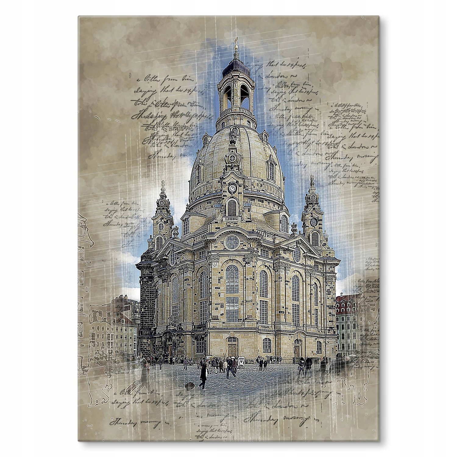 Kovový plakát Dresden Drážďany Dárek 42 x 59 cm