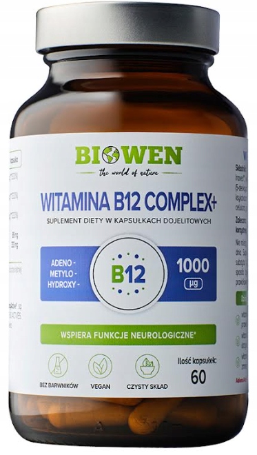 Witamina B12 Complex+ methyl z witaminą C 60 kaps Biowen (5902906189009 ...