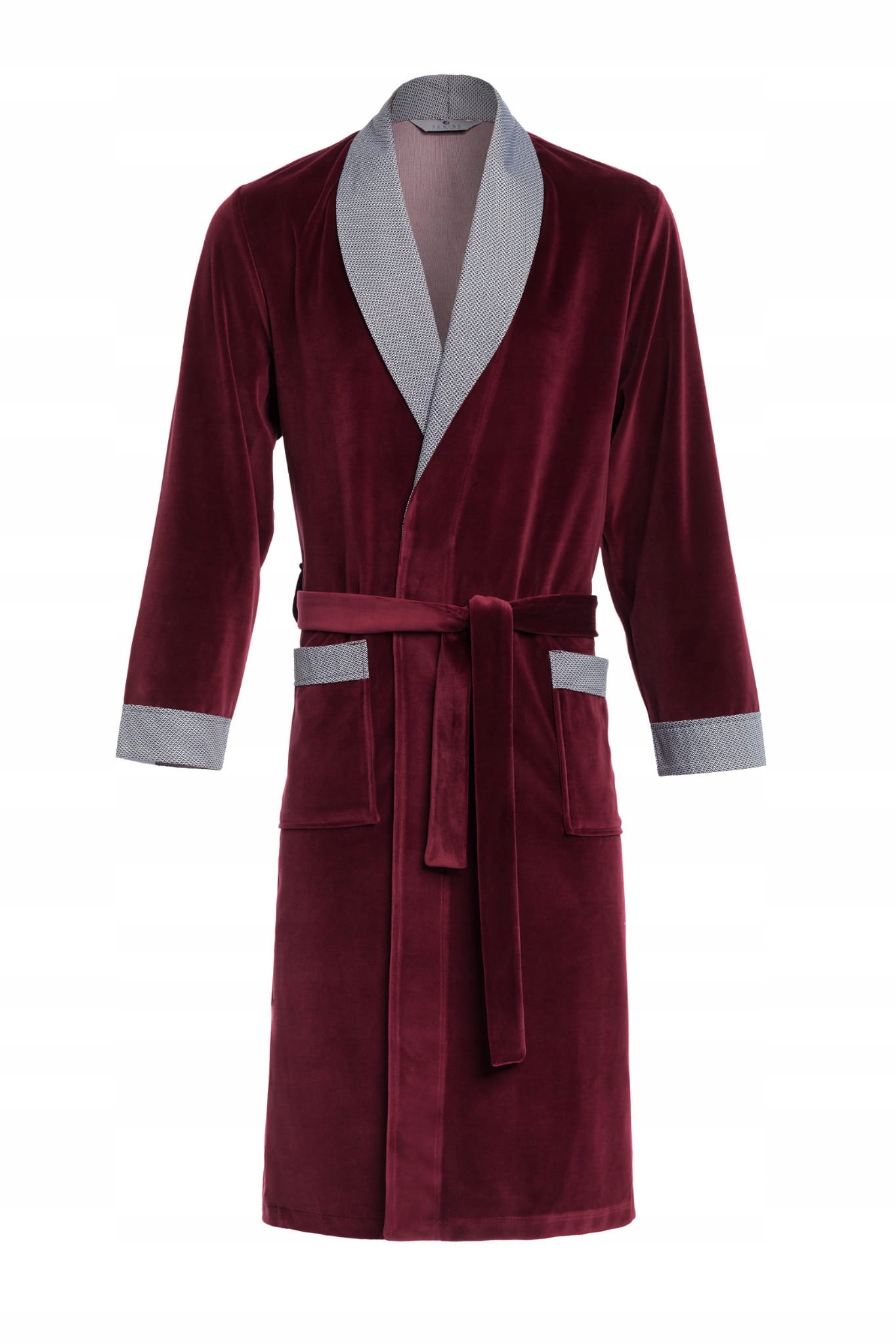 Pánský velurový župan bavlněný RE-103 Bordový XL