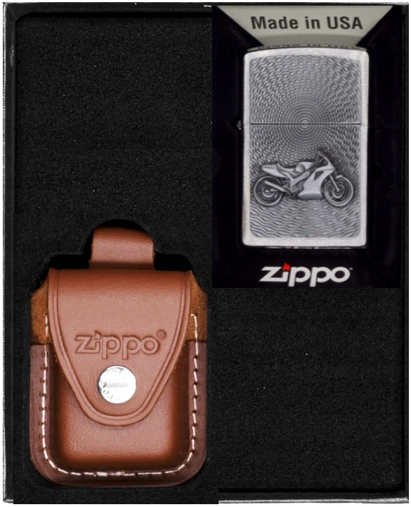 Sada Zippo Zapalovač Motor Bike Emblem Dárkový No2