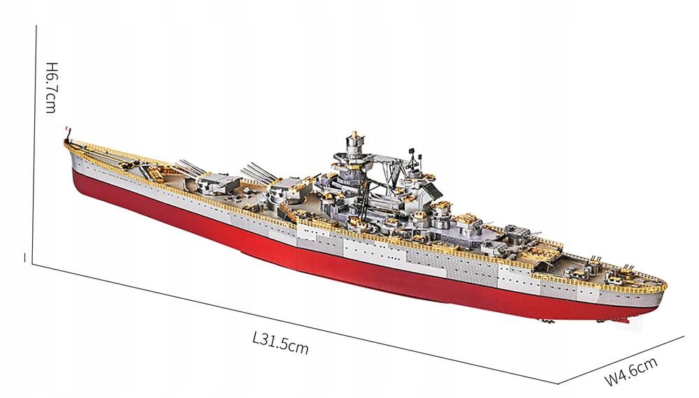 Piececool Puzzle Metalowe Model 3D Okręt Richelieu Bohater / Bajka brak