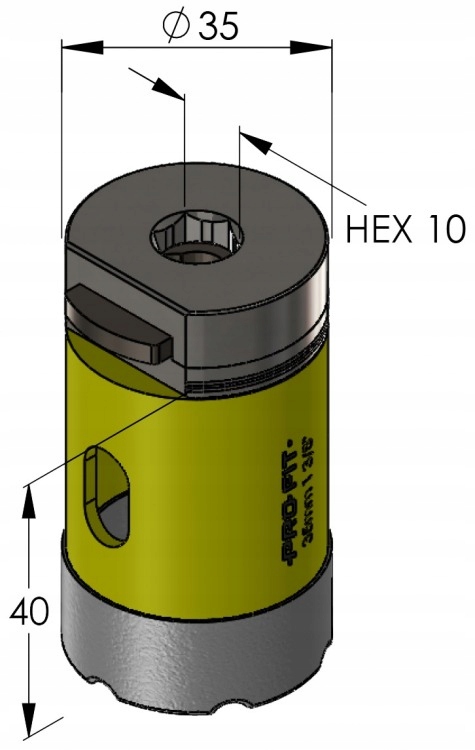 PRO-FIT Otwornica DIAMENTOWA D76 mm S10HEX kamień Marka Pro-Fit