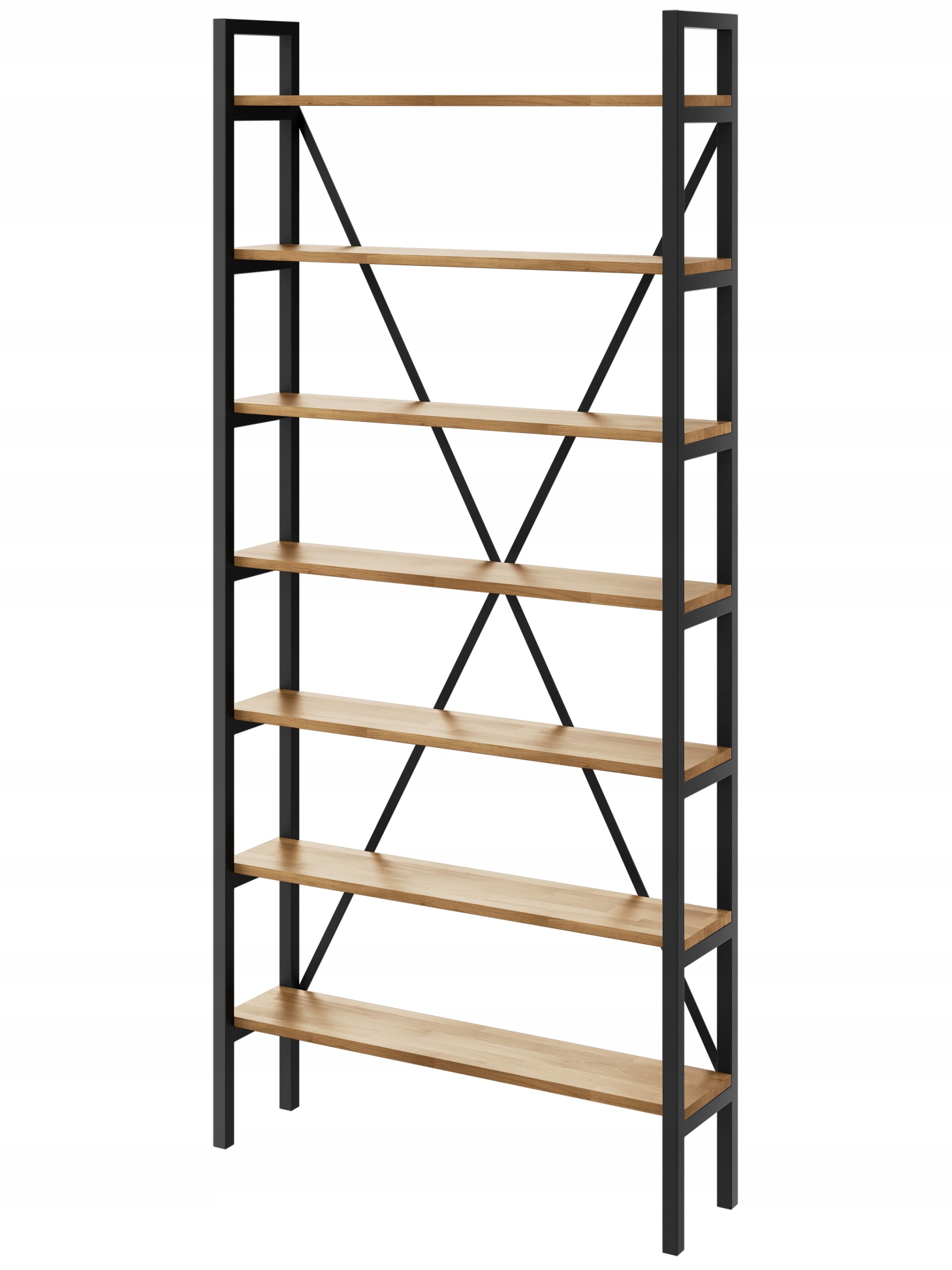 Industriální regál Loft na knihy dub D7-20 140 Cm