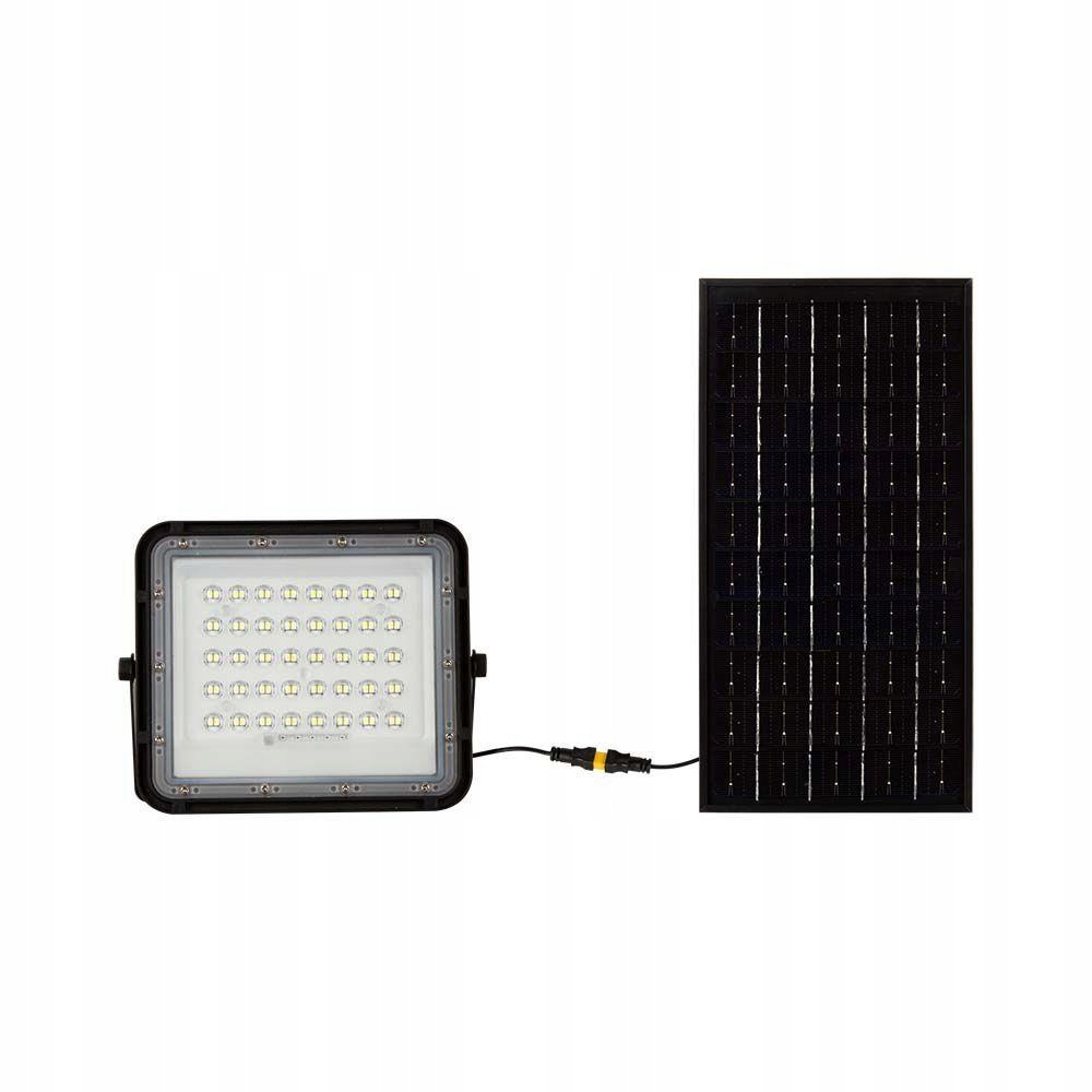 V-tac Solární Led zářič 10W dálkový ovladač auto časovač IP65 černý VT-80W 4000K