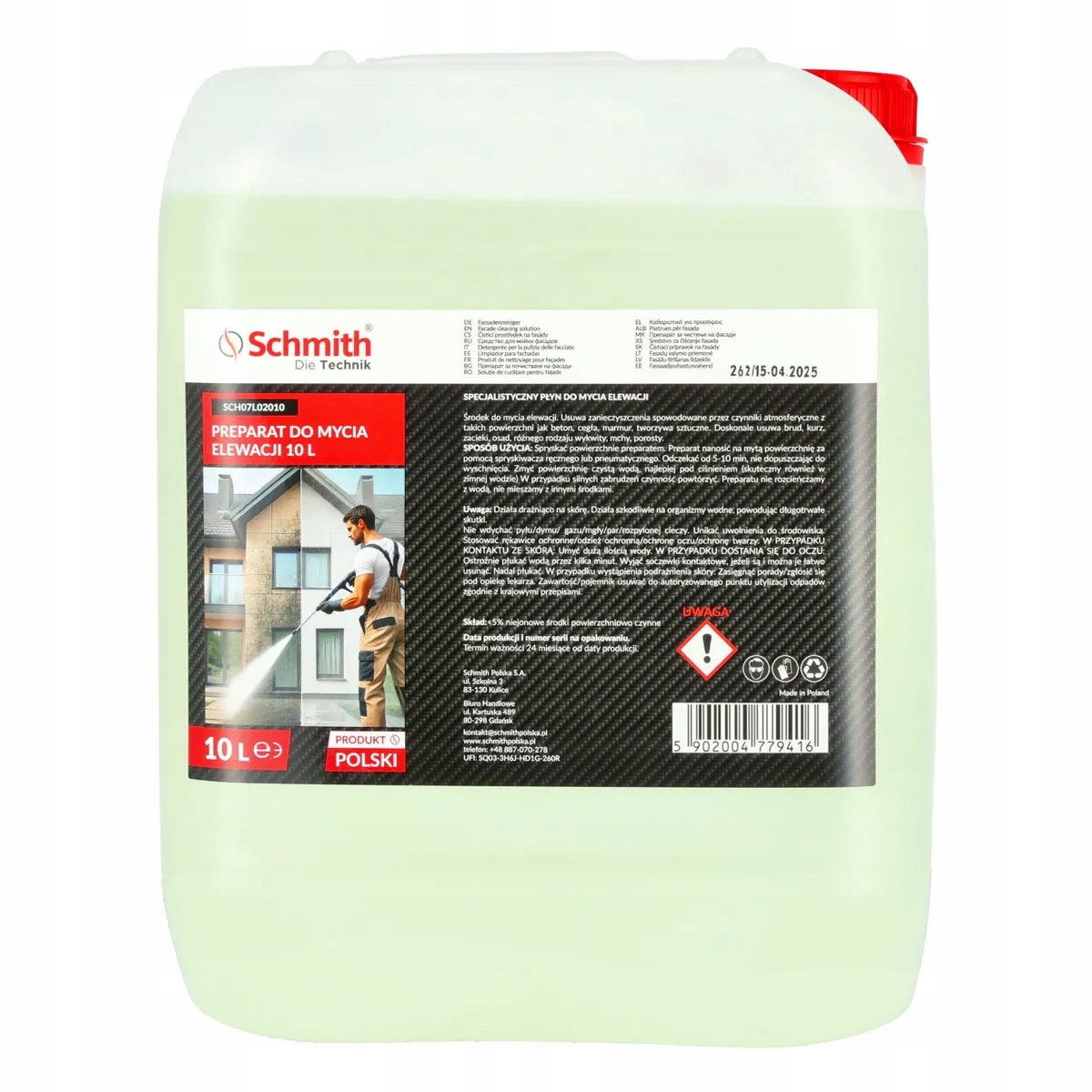 Přípravek na mytí fasády a omítky fasád 10 l Schmith