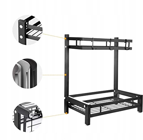 Regał Kuchenny na Przyprawy Stojak Organizer Metal Wysokość mebla 40.5 cm